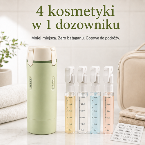 Podróżka™ – 4 kosmetyki w jednym podróżnym dozowniku