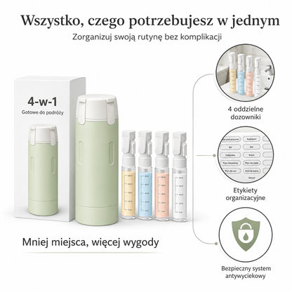 Podróżka - przenośny dozownik 4 w 1